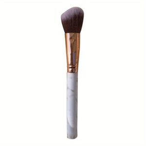 Marble Pattern Makeup Brush - Soft Fiber Bristles, Beveled Blush & Contour Brush