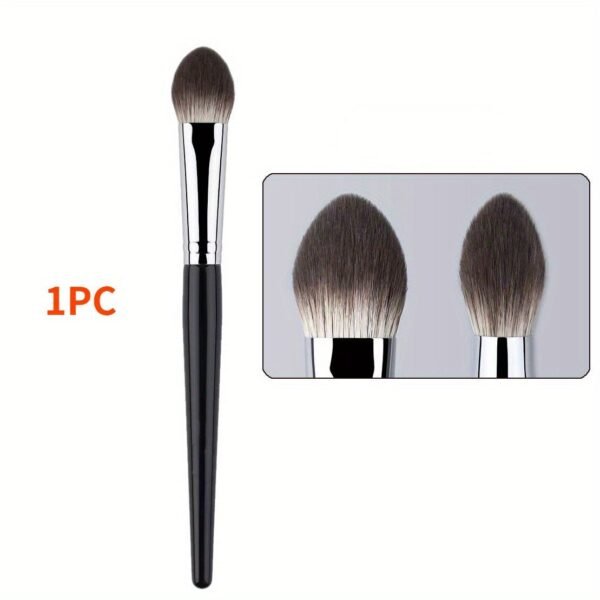 Peach Heart Blush & Powder Brush Set - Hypoallergenic Nylon Bristles, Wooden Handle, Perfect For All Skin Types - Choose 1 Or 3 Pcs