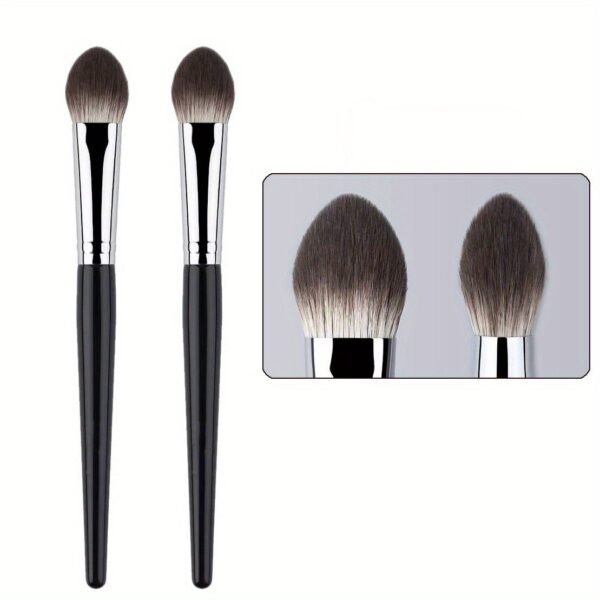 Peach Heart Blush & Powder Brush Set - Hypoallergenic Nylon Bristles, Wooden Handle, Perfect For All Skin Types - Choose 1 Or 3 Pcs