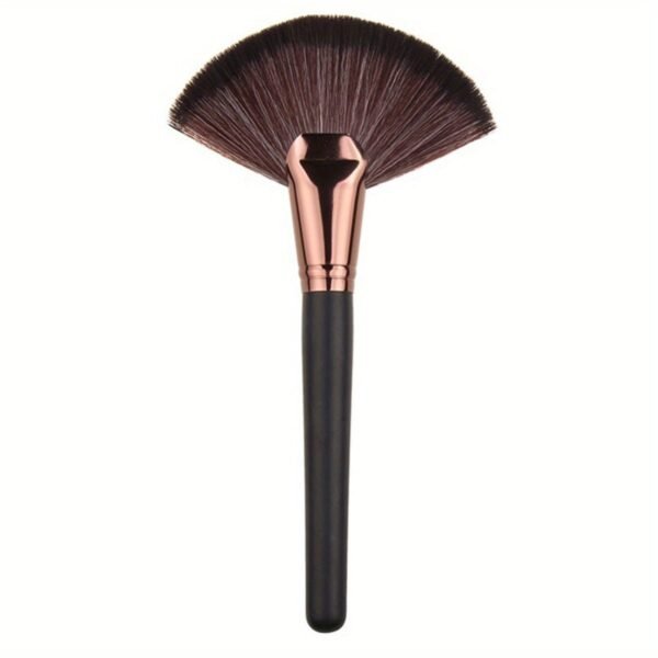 Fan-shaped Powder Finishing Brush - Black and Golden Handle