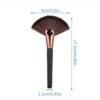 Fan-shaped Powder Finishing Brush - Black and Golden Handle