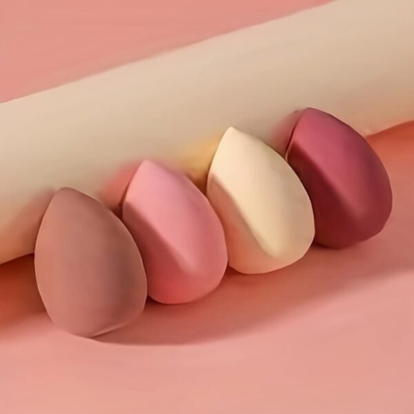 4pcs Makeup    Sponge Blender - Non-Latex, Skin-Friendly, Dual Use for Wet and Dry Foundation Blending
