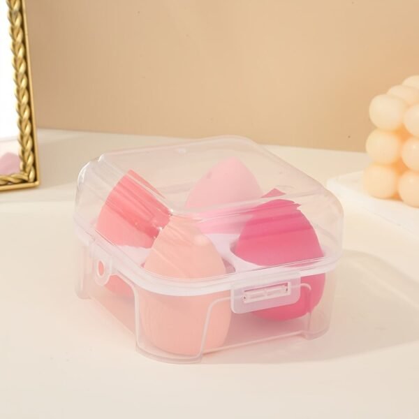 4pcs Makeup Sponges Beauty Blender with Portable Case for Daily Makeup and Travel Use