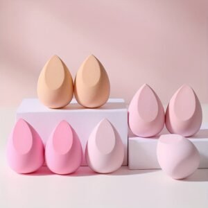 Premium Pink Makeup Sponges - 8pcs for Flawless Blending