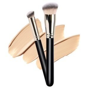 Makeup Brushes Dpolla Pro Foundation Brush and Flawless Concealer Brush Perfect for Any Look Premium Luxe Hair Contour Brush Perfect for Blending Liquid,Buffing,Cream,Sculpting,Mineral Makeup(Pink)