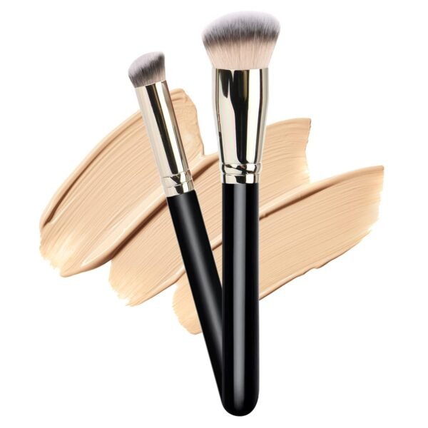 Makeup Brushes Dpolla Pro Foundation Brush and Flawless Concealer Brush Perfect for Any Look Premium Luxe Hair Contour Brush Perfect for Blending Liquid,Buffing,Cream,Sculpting,Mineral Makeup(Pink)