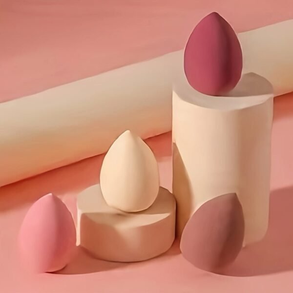 4pcs Makeup    Sponge Blender - Non-Latex, Skin-Friendly, Dual Use for Wet and Dry Foundation Blending