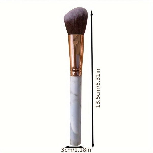 Marble Pattern Makeup Brush - Soft Fiber Bristles, Beveled Blush & Contour Brush