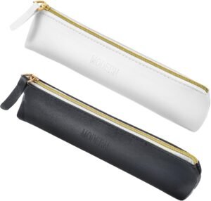 2pcs Small Leather Pouch Mini Cosmetic Bag with Zipper