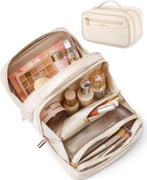 Travel Makeup Bag, Make Up Bag with Multiple Compartments for Organizer