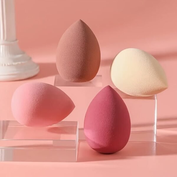 4pcs Makeup    Sponge Blender - Non-Latex, Skin-Friendly, Dual Use for Wet and Dry Foundation Blending